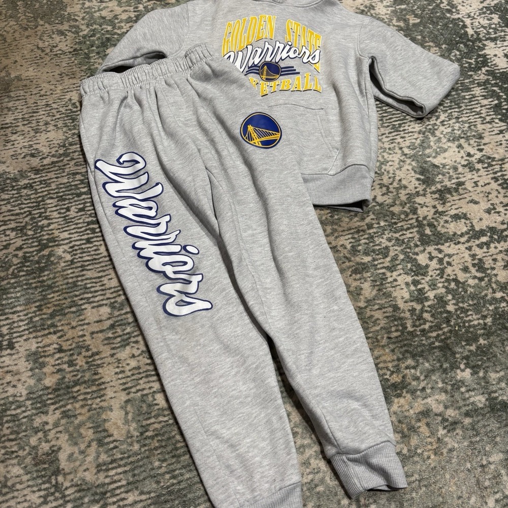 Kids Golden State Warriors fleece tracksuit Size 10/12 - Gray - Picture 2 of 10
